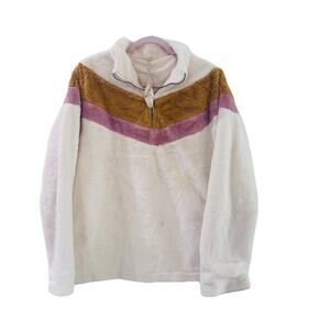 NEW HEM & THREAD CHEVRON RETRO FLEECE ZIP JACKET L FALL COZY OUTDOORS